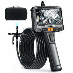 Dual Kameras Endoskopkamera mit Licth, AOPICK 360° 1080P HD Drehbar Inspektionskamera 5,0 Zoll IP67 Wasserdichtes Rohrkamera Kanal Endoskop Kamera mit 8+1 LEDs, 32G Karte und Tragetasche-1.5M
