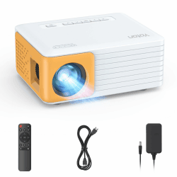 YOTON Mini Beamer – Beamer Full HD 1080P unterstützt, Y3 Mini Projektor für Handy Phone/PC/PS4/PS5/Xbox/Firestick, Projector Kompatibel mit USB/HDMI/AV, Geschenk für Kinder