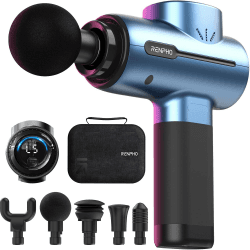 Massagepistole Massage Gun, RENPHO Massagepistole bis zu 3200U/min Massage Gun Massagegerät mit 2500mAh Akku und USB C Ladeanschluss zur Muskel Massage Entspannen, Blau