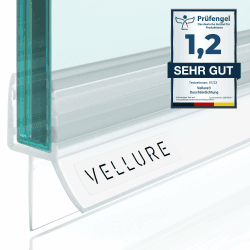 Vellure® Duschdichtung - NEU Premium Dichtung Dusche Glastür - Langlebige Duschtürdichtung unten, Gummilippe für Duschtüren (1x für Glasstärke 6mm - Universallänge bis 100cm) 1 6mm Glasstärke