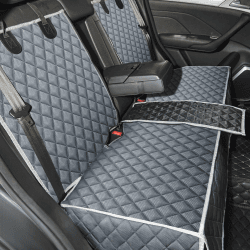 ANOSOSPECIAL Grauer Hunde-Autositzbezug für Rücksitz, Größe XL, haustierfreundlich und wasserdicht, universelle Passform, Innenschutz für Auto, Van, SUV – ideal für Kinder grau X-Large