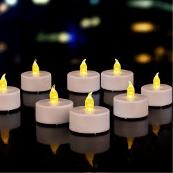 Tappovaly 24 Stück LED Teelichter,LED Flammenlose kerzen, Flackern Teelichter, elektrische Kerze Lichter Batterie Dekoration für Weihnachten, Weihnachtsbaum, Ostern, Hochzeit, Party Warmes Gelb