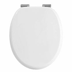 WOLTU #2 Premium WC-Sitz Toilettensitz mit Absenkautomatik, MDF Holzkern, Softclose Scharnier, Antibakteriell, Desgin Décor Weiss