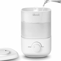 LEVOIT 2,5L Mini Luftbefeuchter bis 25H für Schlafzimmer Kinderzimmer, 26dB leise Top-Fill Humidifier für Baby Pflanzen, Raumbefeuchter mit 360° drehbarer Düse, automatische Abschaltung 2,5L Luftbefeuchter