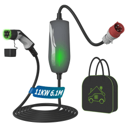 WISSENERGY Typ 2 Ladekabel 11KW EV Ladegerät mit CEE Stecker, 16A Dreiphasige Mobile Wallbox Ladestation für Elektrofahrzeuge EVSE, IEC 62196-2, 6 Meter