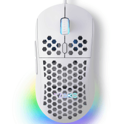 Dierya ×TMKB M1SE Gaming Maus mit 12800 DPI Optischer Sensor,Gaming Mouse 6 Programmierbare Tasten,Anpassbares RGB,Ergonomische PC Mouse-Weiß 12800 Weiß