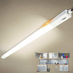 TONFFI LED Feuchtraumleuchte 115CM, 36W 4100LM LED Röhre, Reihenschaltung, Neutralweiß, IP65 Wasserfest Feuchtraumlampe Wannenleuchte Deckenleuchte für Keller Werkstatt Garage Küche Bad Büro 115cm 36W 4100lm 1 Stück