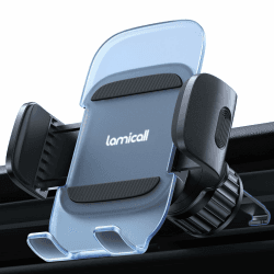 Lamicall Handyhalterung Auto, Handy Autohalterung - [2023 Federclip] Universal Lüftung Handyhalter Auto, 360 Grad Vent KFZ Halterung für iPhone 15/14/13/12 Pro Max Plus, Samsung, 4-7 Zoll Smartphone Upgraded - Blau