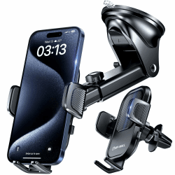 MP-MALL Handyhalterung Auto 【Super Saugnapf & Super Stahlhaken】 Upgrade Universal für Armaturenbrett Scheibe iPhone 15 Pro Max 14 13 12 Samsung (Schwarz) Black