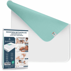 Barbons Inkontinenzunterlage waschbar Matratzenschutz 90x160 - wasserdichte Bett Inkontinenzauflage matratzenauflage Bettunterlage waschbar nässeschutz matratzenauflage (90x160 cm) White 90 x 160 cm