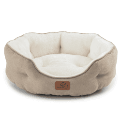 Bedsure Katzenbett waschbar Katzen Bettchen - 51x48x15cm Katzen Bett mit zweiseitig Innenkissen Katzenschlafplatz für Katzen oder kleine Hunde, Kamel L 51 x B 48 x H 15 cm Kamel