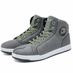 IRON JIA'S Motorradschuhe Herren Motorradstiefel Herren Motorrad ，Rutschfeste, atmungsaktive Street-Casual-Biker-Boots mit seitlichen Reißverschlüssen, Knöchelstütze und Schaltkissen Grau 39 EU