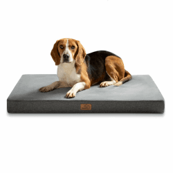 Bedsure orthopädisches Hundekissen große Hunde - 89x56x8cm waschbares Hundebett mit 2 in 1 Memoryschaum, kuscheliges Hundematte Hundematratze in größe, dunkelgrau L 89 x B 56 x H 8 cm Dunkelgrau