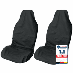 LIONSTRONG® Autositzschoner Vordersitz universell kompatibel [WASSERDICHT] - Autositzbezüge Vordersitze - Sitzschoner Sitzbezüge Auto - Autositz Sitzschutz - Werkstattschoner (Polyester Doppelpack)