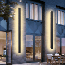 Lange Wandleuchte Villa Schwarze Wasserdicht Ip65 Aluminium Acryl Außen LED für Gärten, Terrassen,Schlafzimmer Wohnzimmer Innen wandleuchte,115cm/40w,Warm light Warm Light 115cm/40w*1