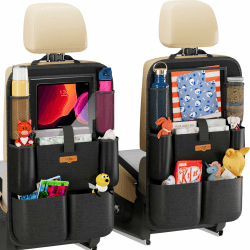 SURDOCA Autositz-Organizer – 4th Generation verbesserter Auto Rücksitz für bis zu 11-Zoll Tablet, 8 Taschen, Kinderspielzeug-Aufbewahrung, wasserdichter Rücksitzschutz für Kinder 2 Schwarz