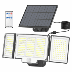 SIGRILL Solarlampen für Außen, Solar Strahler Solarleuchte mit Bewegungsmelder, 348 Led Solar mit Bewegungsmelder 3 Modi IP67 Wasserdichte 270°Beleuchtungswinkel Aussenleuchte für Terrassen/Garagen 1 Stück