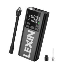 LEXIN P5 Elektrische Luftpumpe, Akku Kompressor 5000 mAh, 10,3 Bar Tragbare Reifenpumpe für Fahrrad, Roller, Motorrad, Auto, Rollstuhl, Bälle