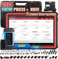 LAUNCH OBD2 Diagnosegerät Auto X431 Pro3S+ HDIII,ECU-Codierung,OE-Level Alle Systemdiagnosen,35+Servicefunktionen,obd2 diagnosegerät für alle Fahrzeuge(12V&24V),Bidirektionale Steuerung,2 Jahre Update LAUNCH X431 Pro3s+ HDIII