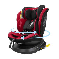 Reecle 360° Drehbar i-Size Kindersitz mit ISOFIX 40-150 cm (0-36 kg) Reboarder, ab Geburt -12 Jahre, ECE R129 Rot i-Size