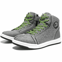 IRON JIA'S Motorradschuhe Herren Motorradstiefel Herren Motorrad ，Rutschfeste, atmungsaktive Street-Casual-Biker-Boots mit seitlichen Reißverschlüssen, Knöchelstütze und Schaltkissen 41 EU Grau