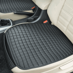 ZATOOTO Sitzkissen Auto - 2 Stück Sitzauflage Auto Vordersitze, Sitzbezüge Auto Vorne, Autositzauflage Anti Rutsch Unterlage, wasserdichte PU Leder, Schwarz 2PCS - 52*51CM