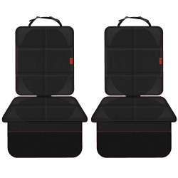 VANLONTD Kindersitzunterlage 2 Stück, Autositzschoner kindersitz Auto sitzschoner ISOFIX geeignete, Autositzauflage mit Dickster Polsterung und Netztaschen Rutschfesten(Schwarz) 2pcs, verdicken