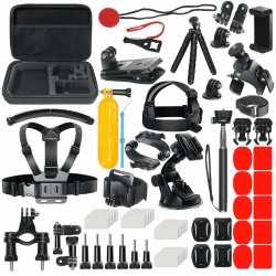 DIKER 70 in 1 Zubehör Set Action Cam, Accessory Kit für GoPro Hero Black 12 11 10 9 8 7, AKASO, DJI Osmo Action, Insta360 one, XIAOMI 4K Schwarz