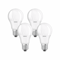 Osram LED Base Classic A Lampe, in Kolbenform mit E27-Sockel, nicht dimmbar, Ersetzt 60 Watt, Matt, Warmweiß - 2700 Kelvin, 4 Stück (1er-Pack) 60W 4 Pack 2700k Warmweiß