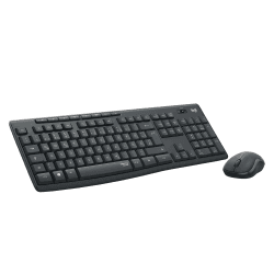 Logitech MK295 kabelloses Tastatur-Maus-Set mit SilentTouch-Technologie, Shortcut-Tasten, optischer Spurführung, Nano USB-Empfänger, verzögerungsfreier Drahtlosverbindung, QWERTZ layout - Graphit, PC Schwarz MK295