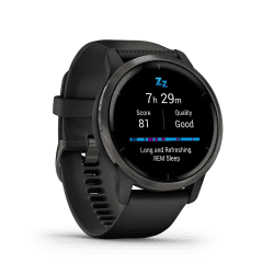 Garmin Venu 2 – GPS-Fitness-Smartwatch mit ultrascharfem 1,3“ AMOLED-Touchdisplay, umfassenden und Gesundheitsfunktionen, über 25 vorinstallierte Sportarten, Garmin Music und Garmin Pay Schwarz Venu 2 Single