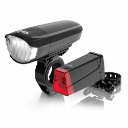 DANSI Fahrradleuchten-Set StVZO I LED-Fahrradlicht I Rad-Licht hell vorne 30/15 Lux, Batterie-Leuchtenset