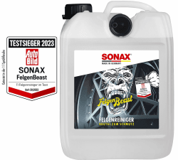 SONAX FelgenBeast (5 Liter) Felgenreiniger für alle polierten, verchromten und matten Stahl- & Leichtmetallfelgen | Art-Nr. 04335000 FelgenBeast 5 Liter