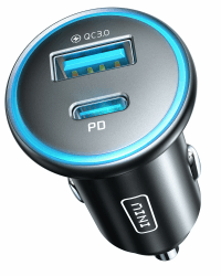 INIU 66W Zigarettenanzünder USB C, 12V USB Adapter Auto [36W PD & 30W QC3.0] Kfz Ladegerät, Super Schnellladung Handy Car Charger Verteiler Steckdose für iPhone 15 14 13 12 iPad Samsung Galaxy S24 S23 Schwarz