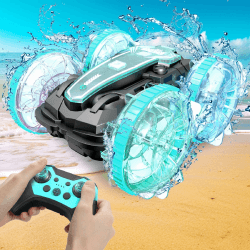 Korffe Amphibienfahrzeug Ferngesteuertes Auto ab 4 5 6 7 8 9 Jahre, Weihnachten Geburtstags Geschenke Junge 6-18 Jahre Indoor & Outdoor Spiele für Kinder RC Auto Car Pool Strand Spielzeug Blau
