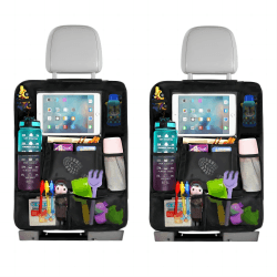 Gigmeta Auto Rückenlehnenschutz und Organizer, 2 Stück Autositz Organizer mit 10 Zoll iPad/Tablet-Tasche, 600D Oxford Stoff Wasserdicht Autositz Rücksitz Organizer Autositzschoner Rückenlehne