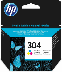HP 304 (N9K05AE) Original Druckerpatrone Farbe für HP DeskJet 26xx, 37xx, HP ENVY 50xx ,Standard (1er Pack), Tricolor