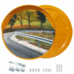 CCLIFE Konvexspiegel Verkehrsspiegel Dicker und Kräftiger für Garagen und Einfahrten, Parkhilfe, 60 cm verstellbarer Weitwinkelblick,Innen & Außen gewölbter Sicherheitsspiegel 60cm