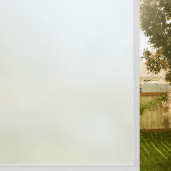 rabbitgoo Fensterfolie Blickdicht Sichtschutzfolie Fenster Selbsthaftend, Milchglasfolie Statisch Haftend 44.5 x 200 cm ohne Klebstoff Folie Fenster Sichtschutz Anti UV für Zuhause Büro Matt 44.5 x 200 cm Matt