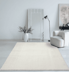 Mia´s Teppiche Taos kuscheliger Kurzflor Teppich, Anti-Rutsch Unterseite, Waschbar bis 30 Grad, Super Soft, Felloptik, Creme, 160 x 220 cm 160 x 220 cm Creme