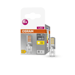 OSRAM Star PIN LED-Lampe für G9-Sockel, klares Glas ,Warmweiß (2700K), 320 Lumen, Ersatz für herkömmliche 30W-Leuchtmittel, nicht dimmbar, 5-er Pack 2700k Warmweiß 5 Pack 30W G9