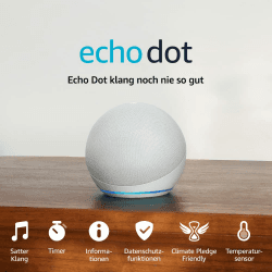 Zertifiziert und generalüberholt Echo Dot (5. Generation, 2022) | Smarter Bluetooth Lautsprecher mit Alexa | Weiß Glacier