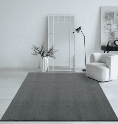 Mia´s Teppiche Taos kuscheliger Kurzflor Teppich, Anti-Rutsch Unterseite, Waschbar bis 30 Grad, Super Soft, Felloptik, Anthrazit, 160 x 220 cm 160 x 220 cm Anthrazit
