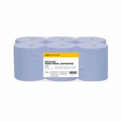 AmazonCommercial Papierhandtücher, 2-lagig Centrefeed-Rolle Recycelt, 6 Rollen (1 packung), 450 Blätter per Rolle, Blattgröße: 30 cm x 20 cm 6 stück (1er Pack) Reine Zellulose (2-lagig) Rolle