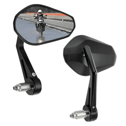 KEMIMOTO Lenkerendenspiegel Motorrad, 2 Stück Motorrad Spiegel Rückspiegel E-geprüft, 360°drehbarer Lenkerspiegel, 7/8" 22mm Seitenspiegel Kompatibal mit Scooter Roller ATV MT07 Raute