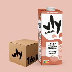 vly - Die cremig leckere Milchalternative aus Erbsen + Calcium | 100% pflanzlich | Vegane Milchalternative BARISTA zum Aufschäumen für Kaffee | Eiweiß & zuckerarm, Erbsenproteindrink Protein Drink Barista 1 l (16er Pack)