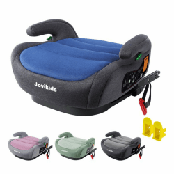 Jovikids Sitzerhöhung Auto Kinder ISOFIX, ECE R129 Kindersitzerhöhung Gruppe 2/3(ca.15-36 kg), Verdickter Stoffbezug & Isofix Adapter, Leicht Waschbar Blau