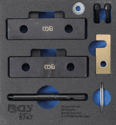 BGS 8747 | Werkstattwageneinlage 1/6: Motor-Einstellwerkzeug-Satz | für BMW M42, M50