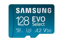 Samsung EVO Select (2024) microSD-Karte + SD-Adapter, 128 GB, Speicherkarte für Smartphone und Tablet, UHS-I U3, 4K UHD, Full HD, 160 MB/s Lesen, MB-ME128SA/EU 128 GB Evo Select (2024)
