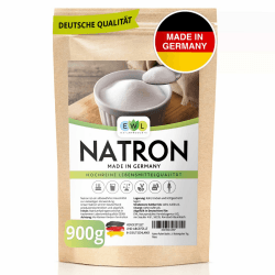Natron Pulver, Baking Soda 900g, Deutsche Herstellung u. Abfüllung, Hochreine Lebensmittelqualität 900 g (1er Pack)